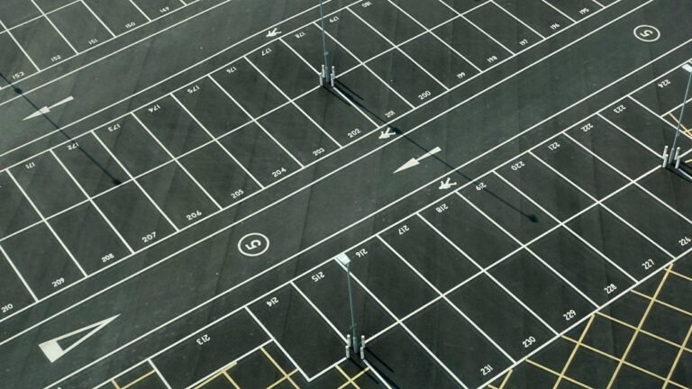 vista aérea da zona de estacionamento